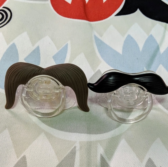Other - 3/$15🍎Mustache Pacifiers - Set of 2 New